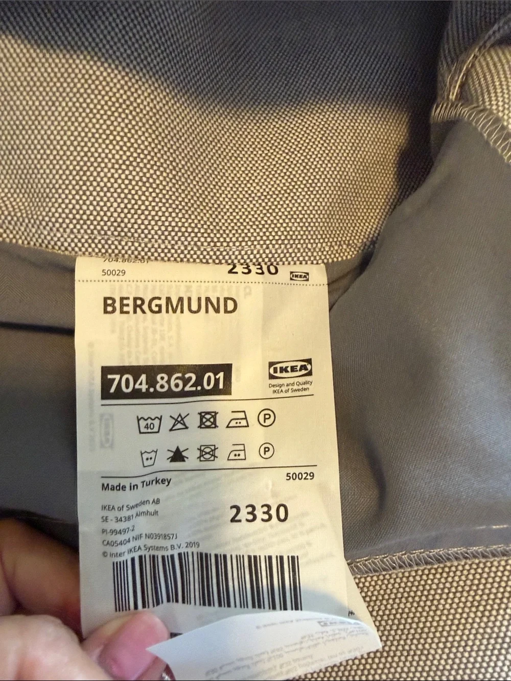 Gray IKEA parsons chair cover, new
